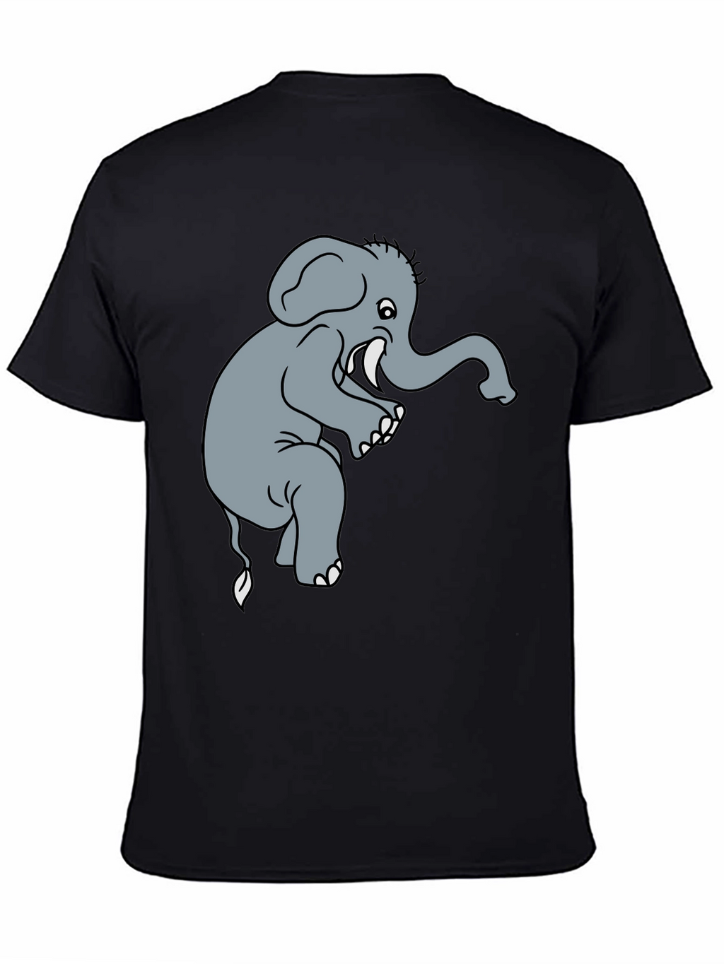 Elephant Graphic Tee - Black Cotton T-Shirt