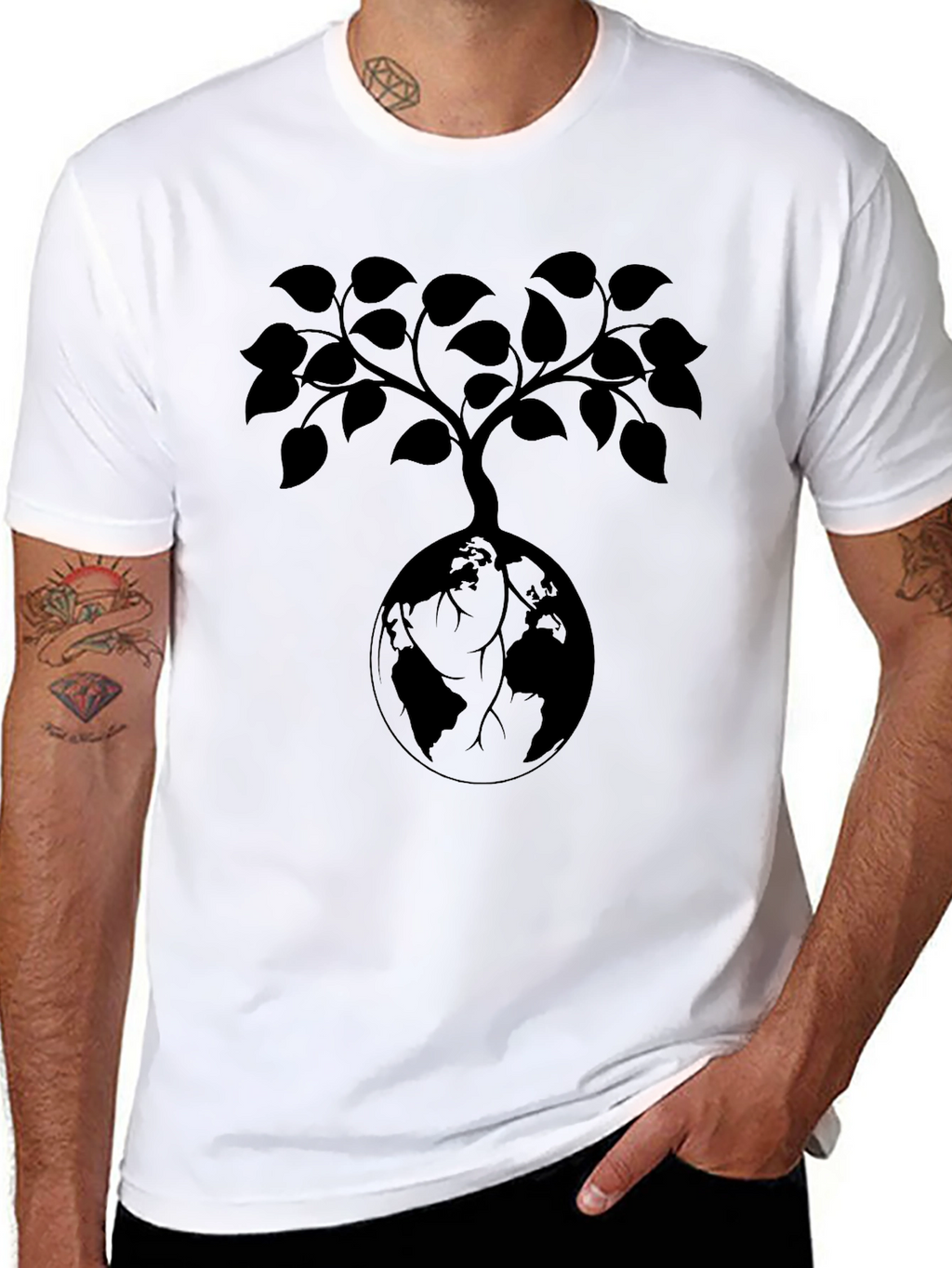 Earth Tree Graphic Tee - Black