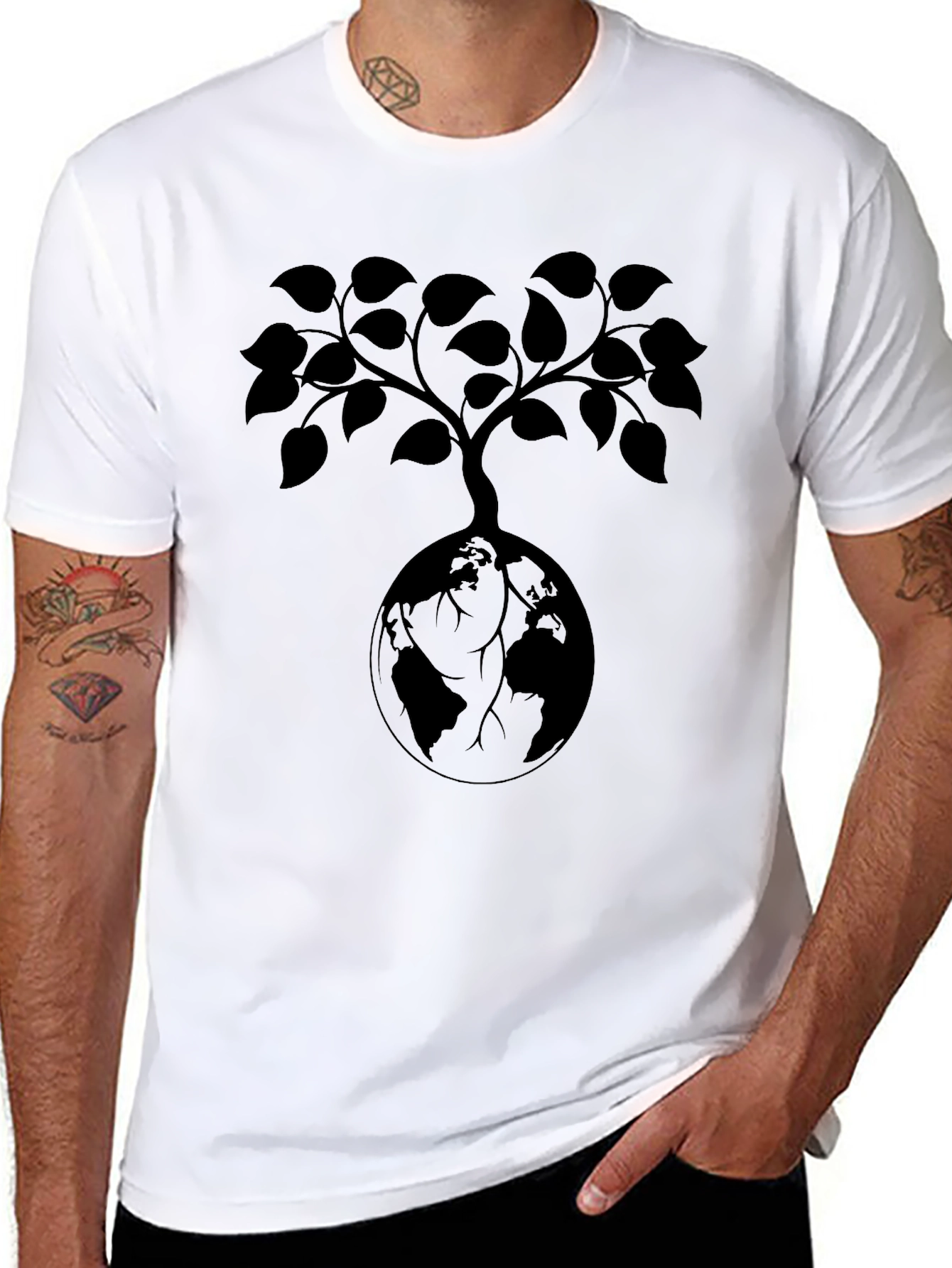 Earth Tree Graphic Tee - Black