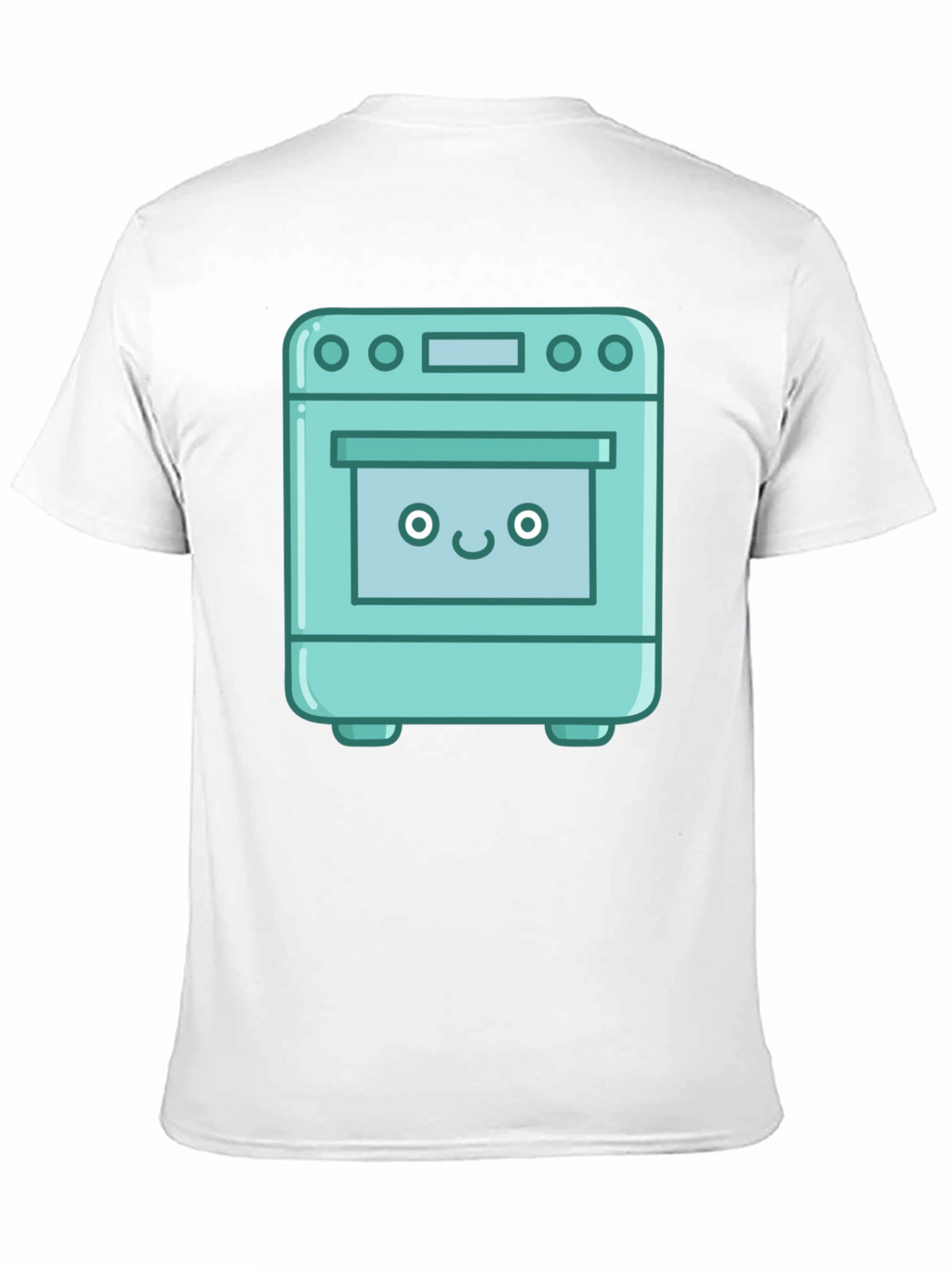 Cute Oven Cartoon Graphic T-Shirt - Black