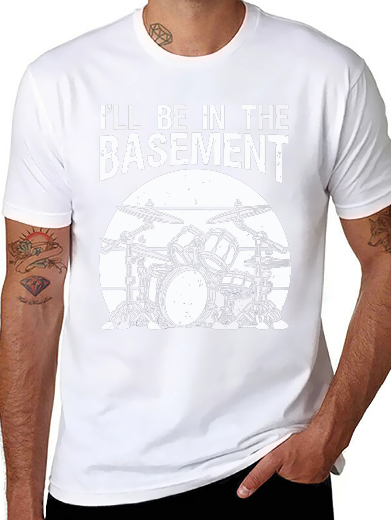 Ill Be In The Basement Drum Set T-Shirt