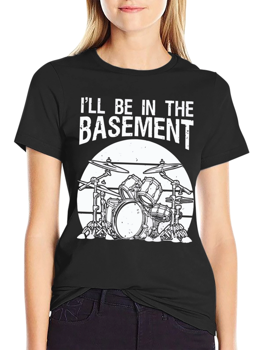 Ill Be In The Basement Drum Set T-Shirt