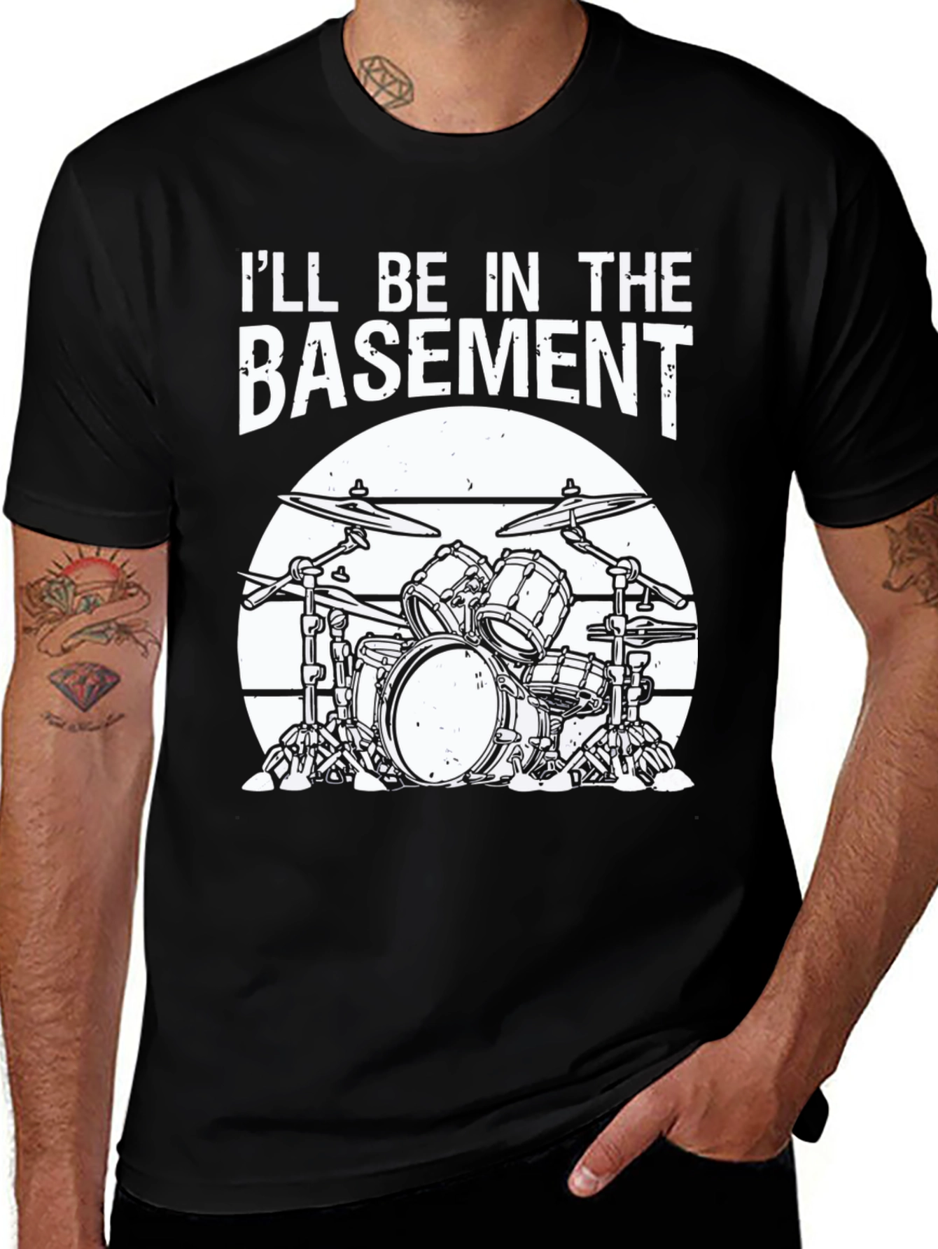 Ill Be In The Basement Drum Set T-Shirt