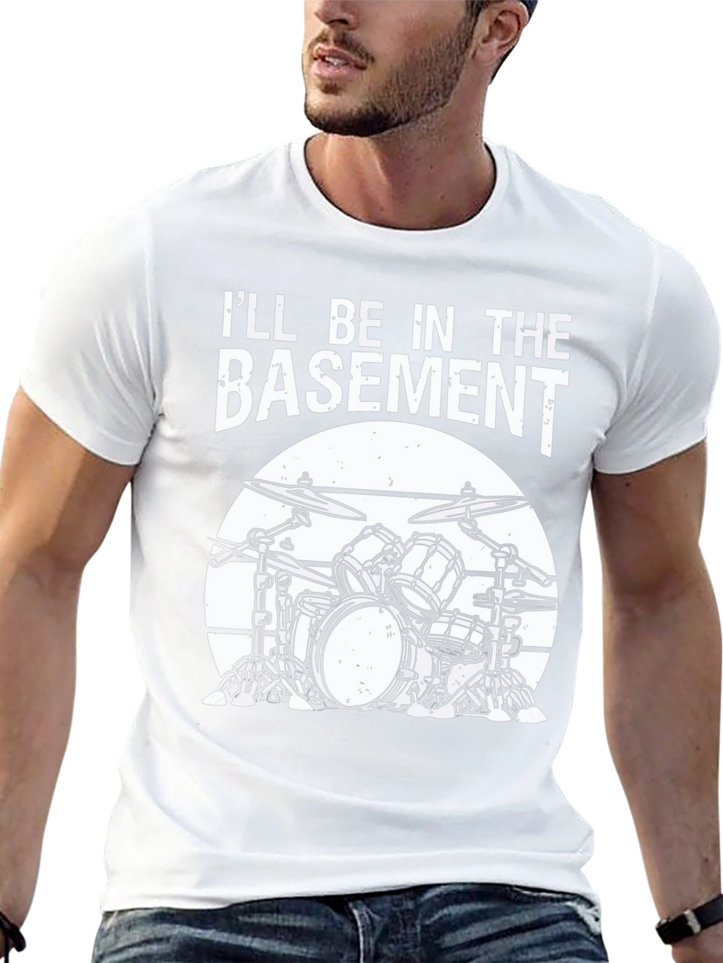 Ill Be In The Basement Drum Set T-Shirt