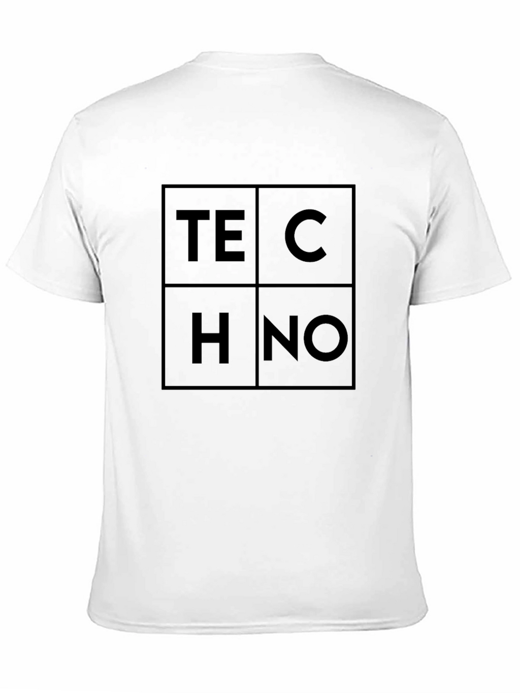 Techno Graphic Tee - Modern Geometric Black T-Shirt