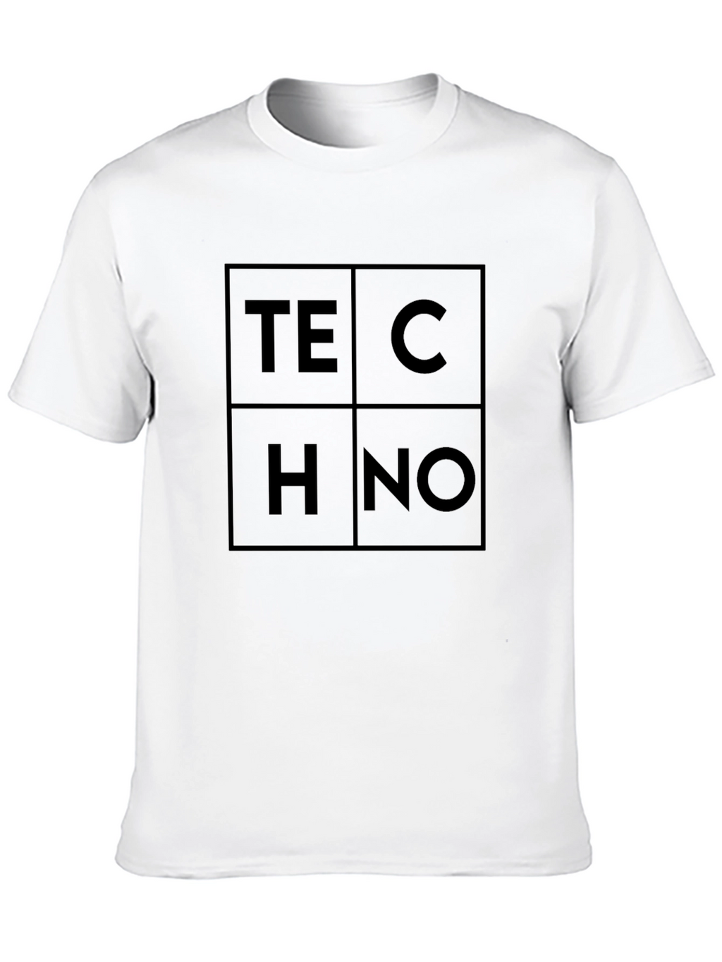 Techno Graphic Tee - Modern Geometric Black T-Shirt