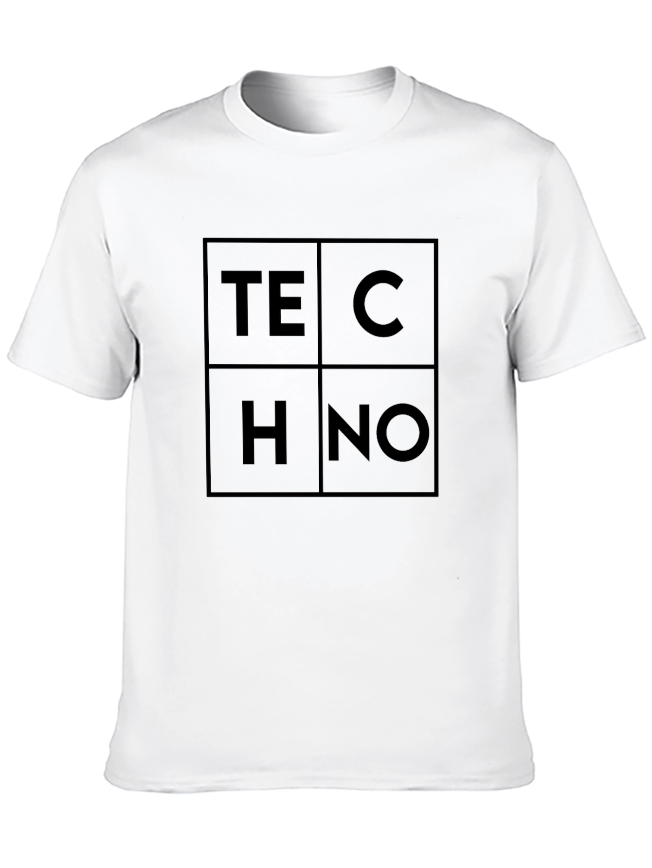 Techno Graphic Tee - Modern Geometric Black T-Shirt