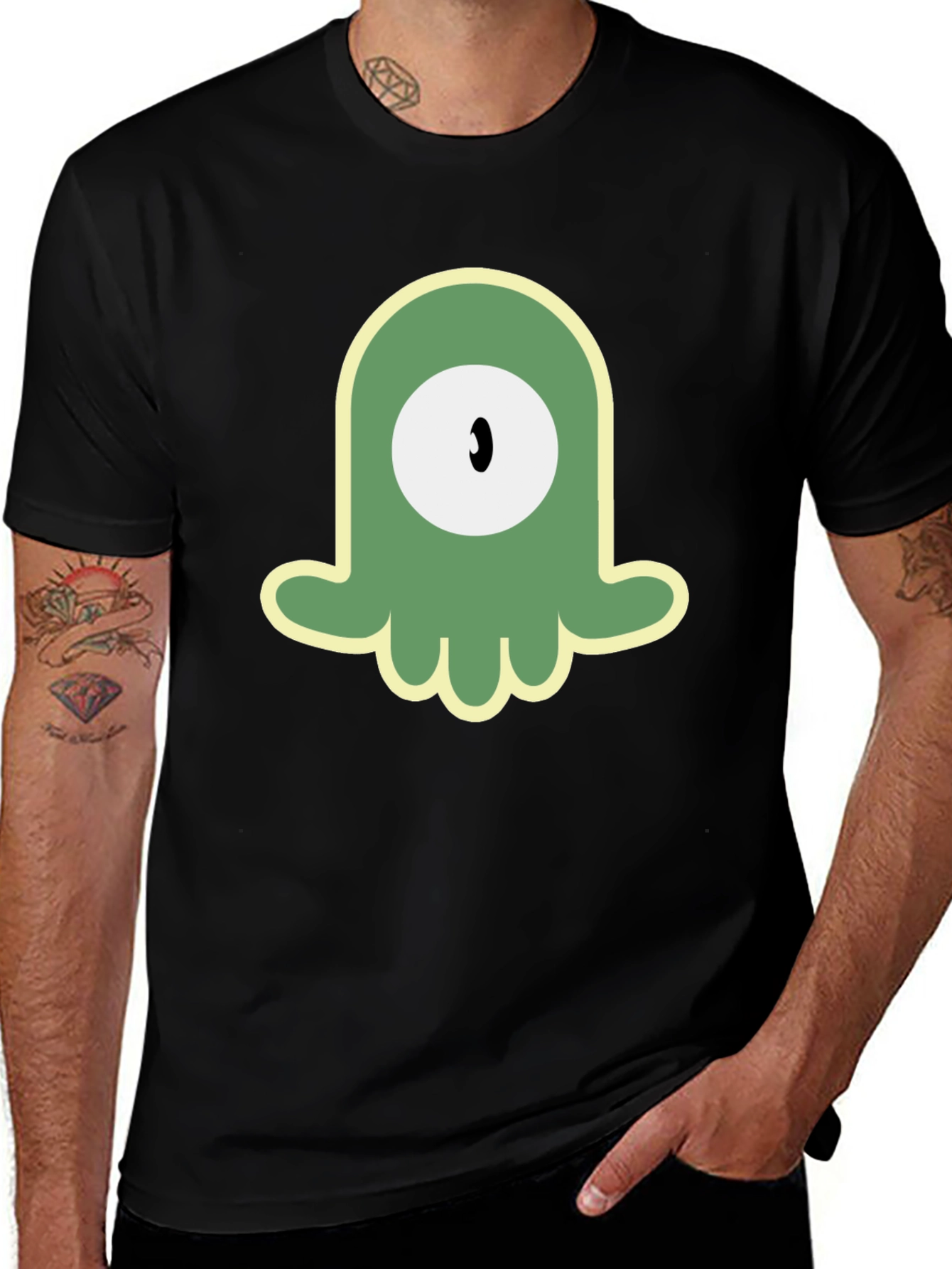 One-Eyed Alien Graphic Black T-Shirt