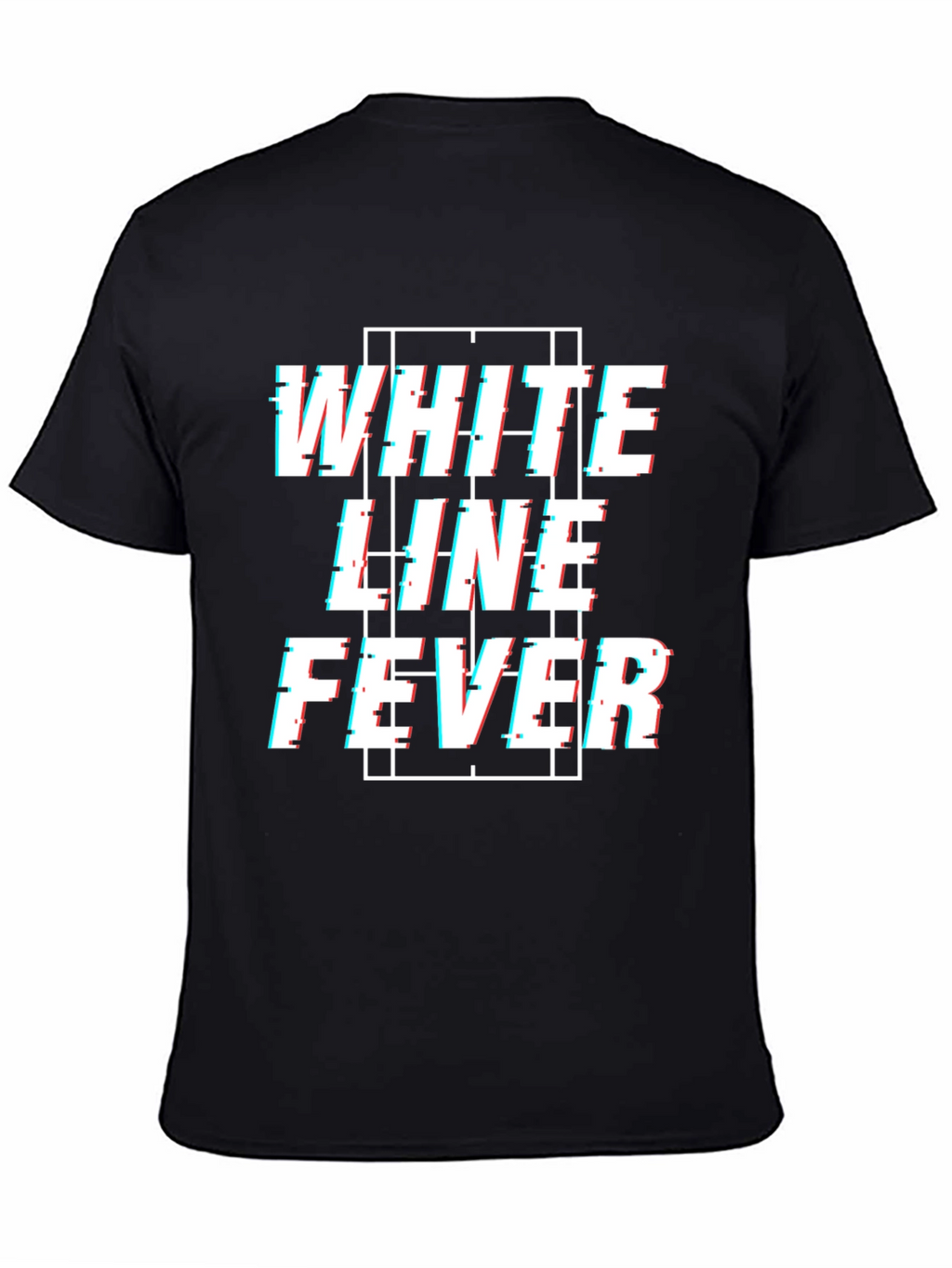 White Line Fever Glitch Style Graphic Tee