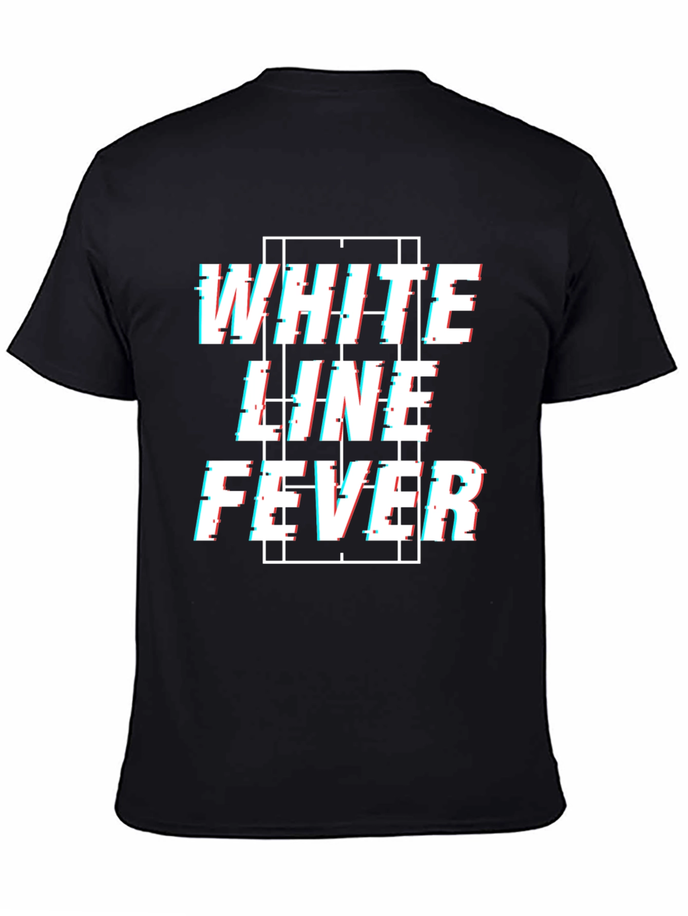 White Line Fever Glitch Style Graphic Tee