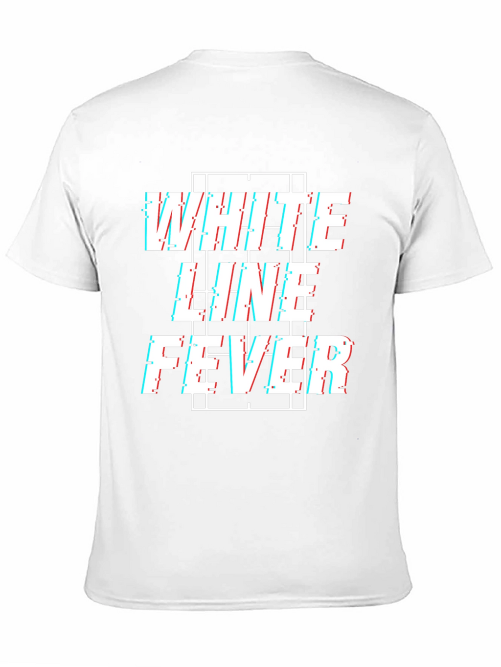 White Line Fever Glitch Style Graphic Tee