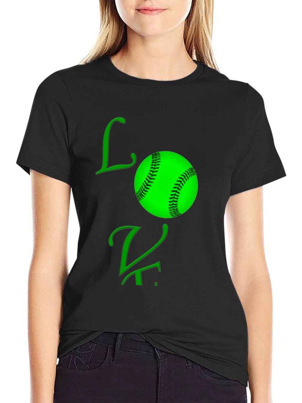 Love Baseball Black T-Shirt