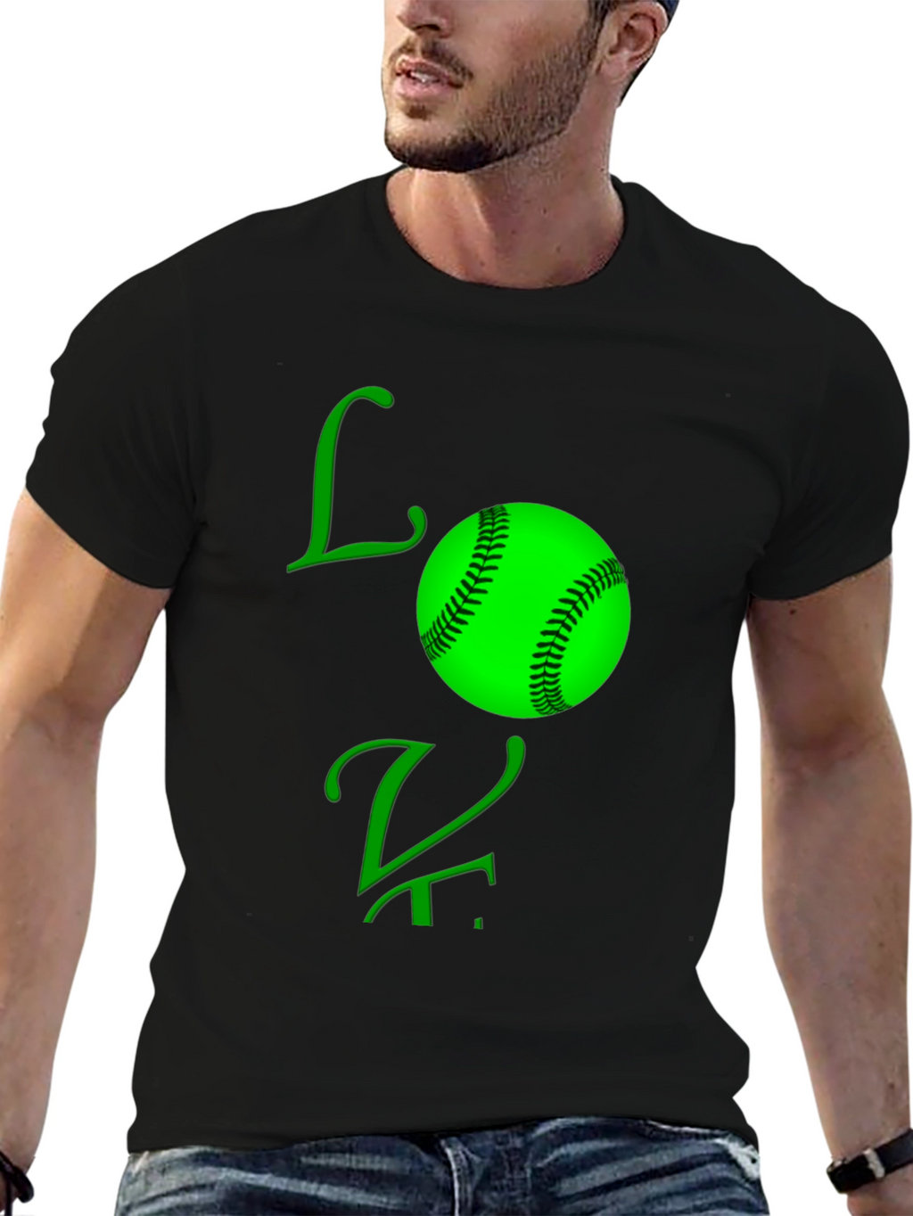 Love Baseball Black T-Shirt