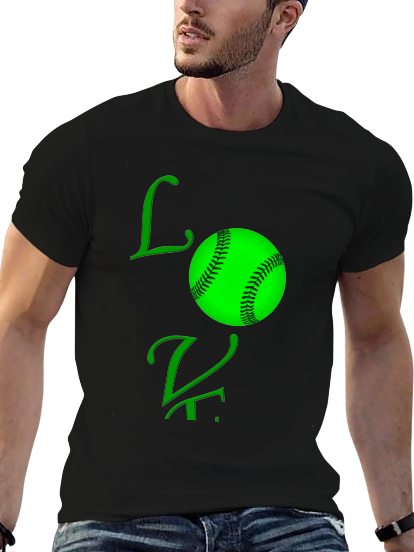 Love Baseball Black T-Shirt