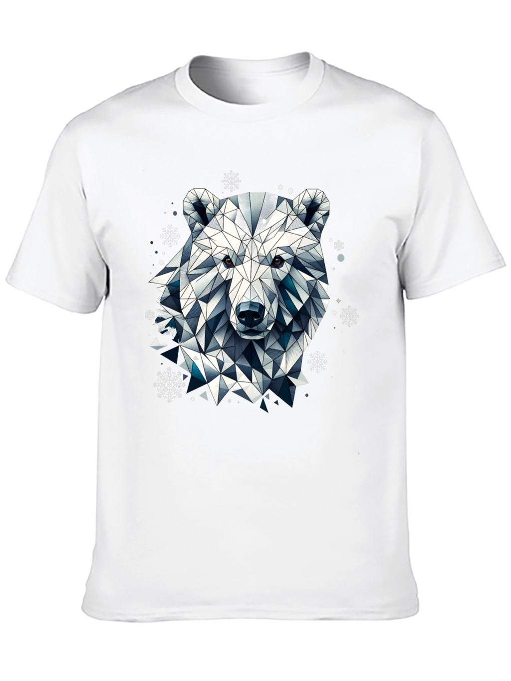 Geometric Polar Bear Black T-Shirt