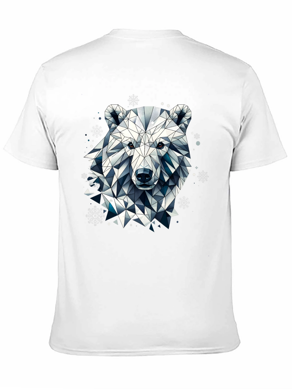 Geometric Polar Bear Black T-Shirt