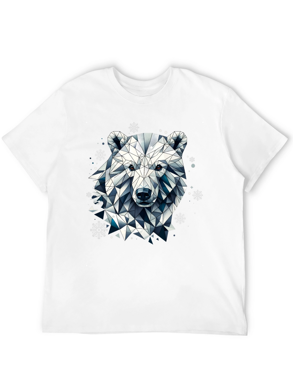 Geometric Polar Bear Black T-Shirt