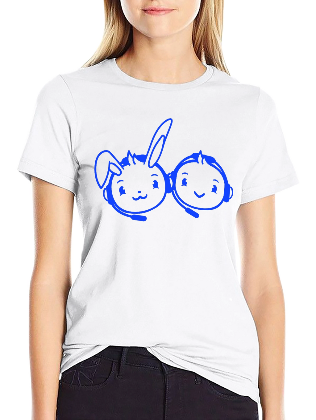 Cartoon Gaming Duo T-Shirt - Black