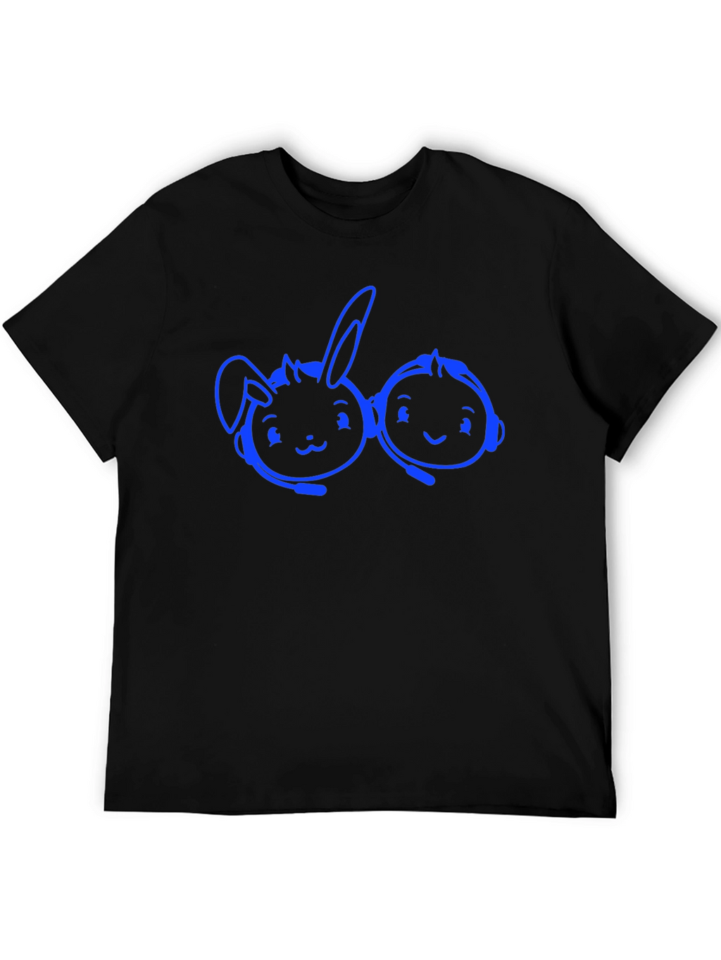 Cartoon Gaming Duo T-Shirt - Black