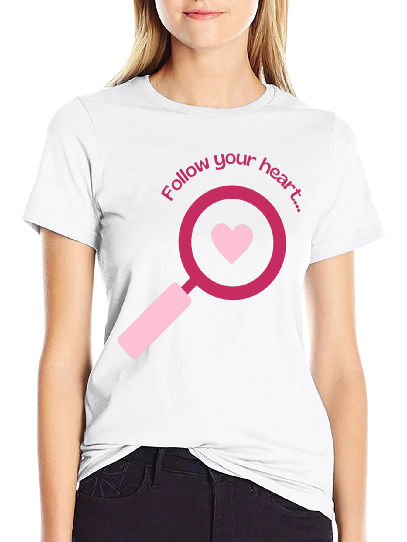 Follow Your Heart Graphic Tee - Black Casual T-Shirt