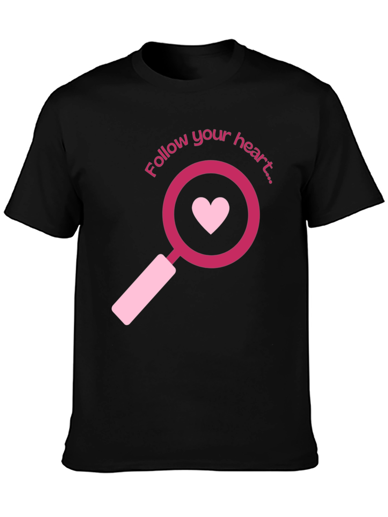 Follow Your Heart Graphic Tee - Black Casual T-Shirt