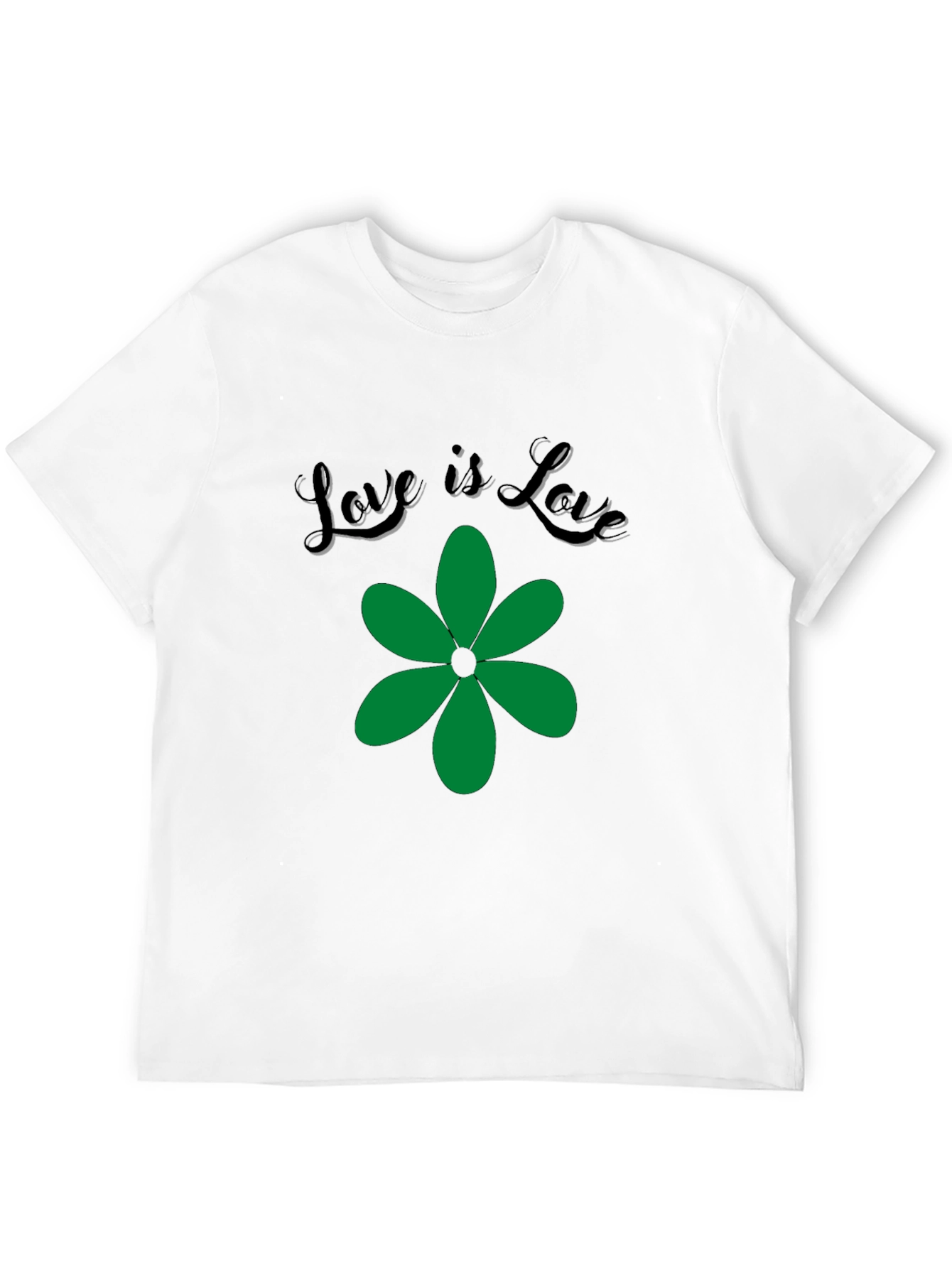 Love is Love Green Flower Graphic T-Shirt