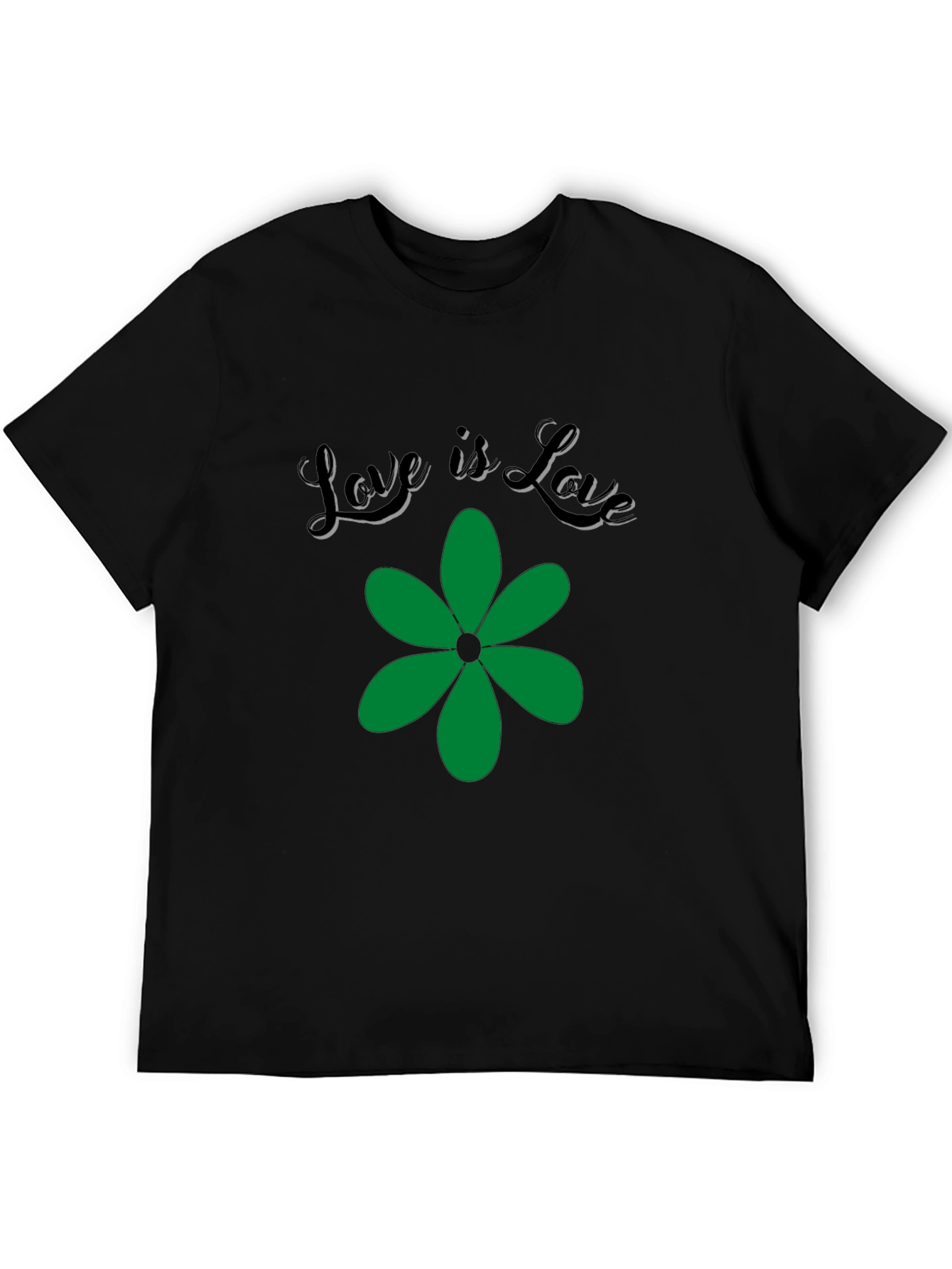 Love is Love Green Flower Graphic T-Shirt