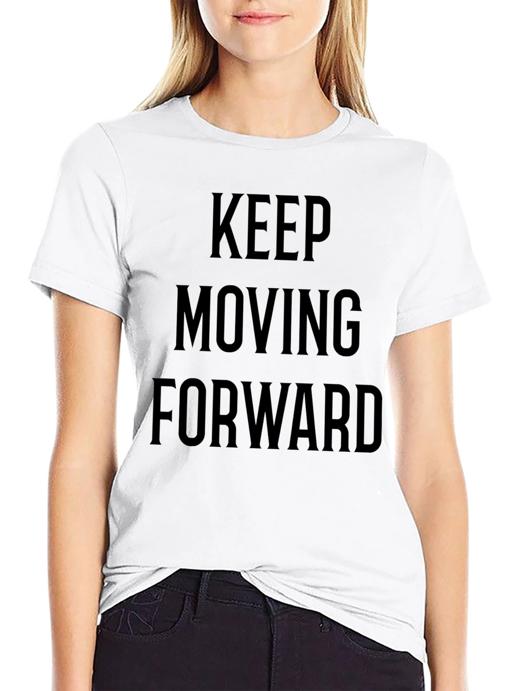 Motivational Black T-Shirt: Keep Moving Forward