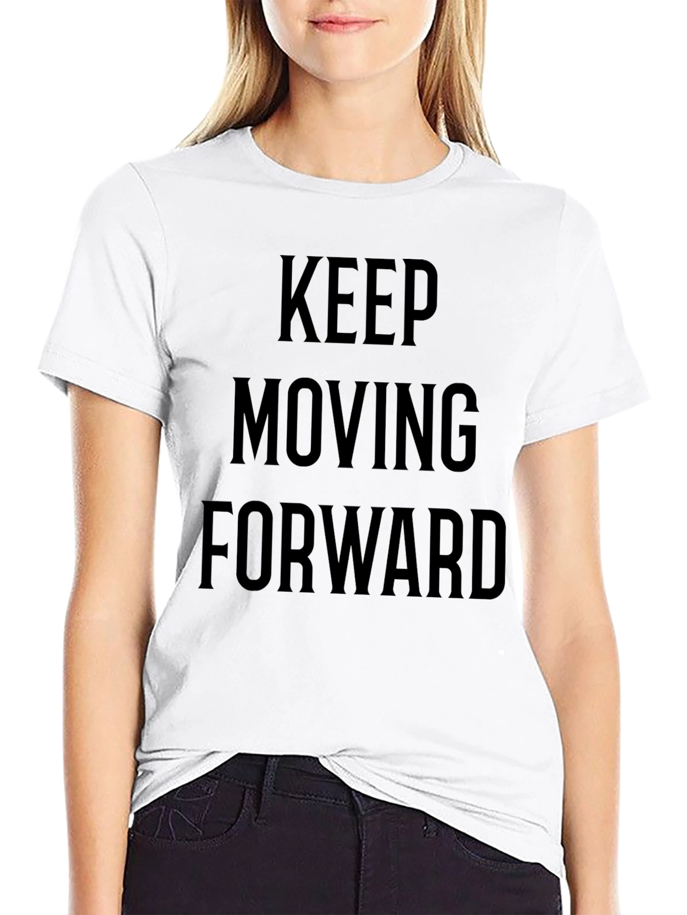 Motivational Black T-Shirt: Keep Moving Forward
