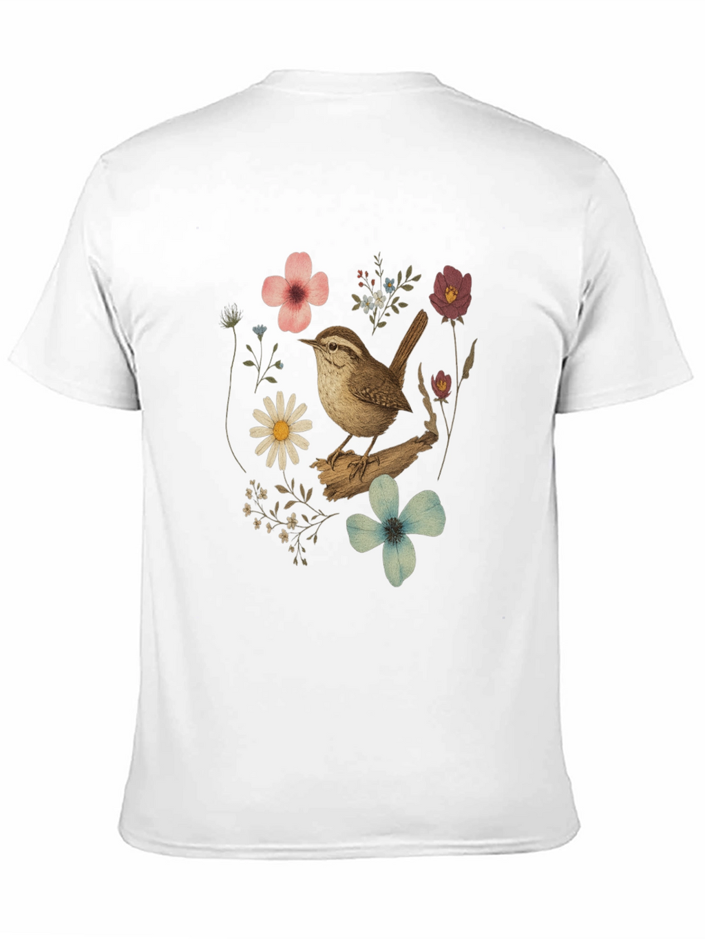 Floral Bird Graphic T-Shirt