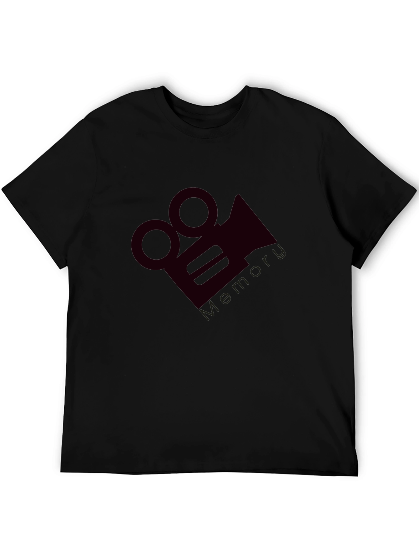 Mens Black Graphic Tee - Vintage Camera Design
