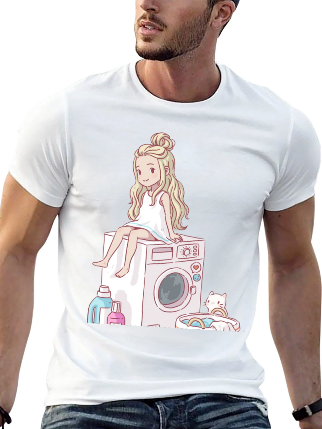 Laundry Day Cartoon Graphic Tee