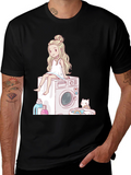 Laundry Day Cartoon Graphic Tee