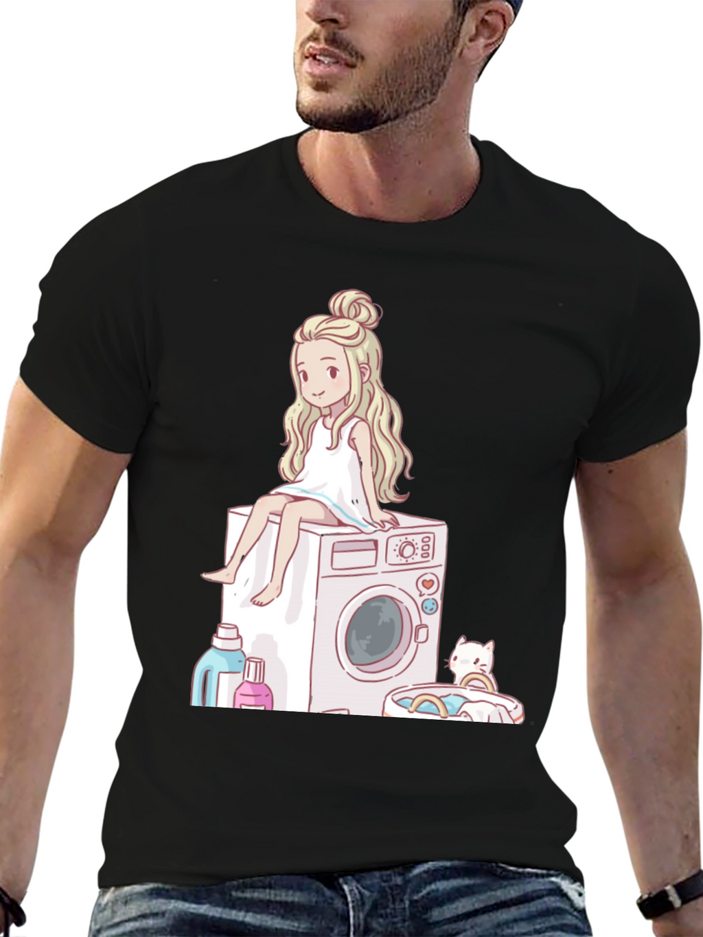 Laundry Day Cartoon Graphic Tee