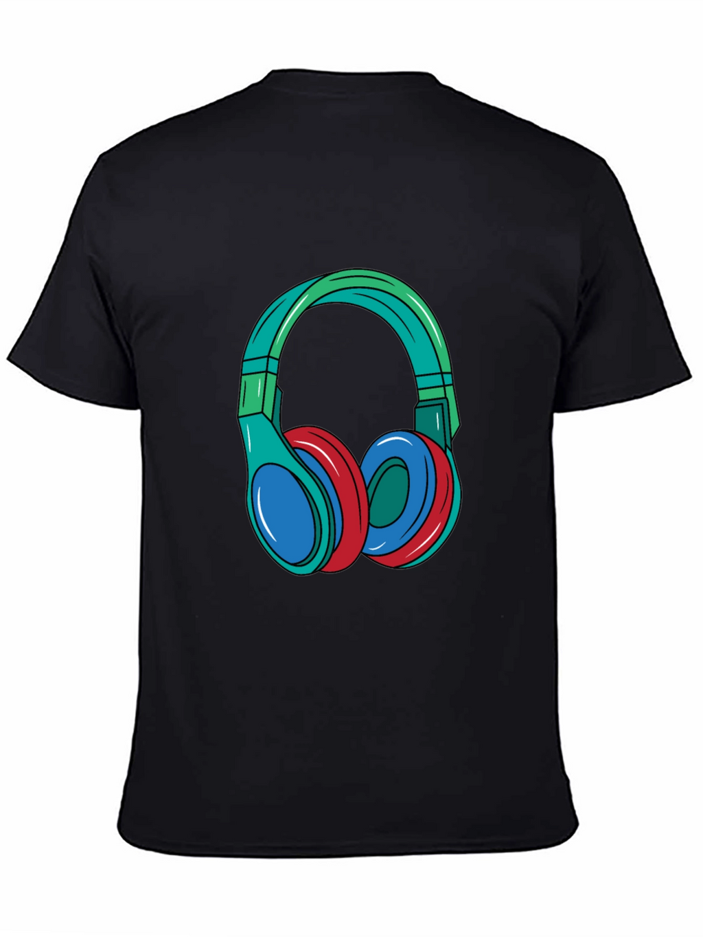 Headphones Graphic Black T-Shirt