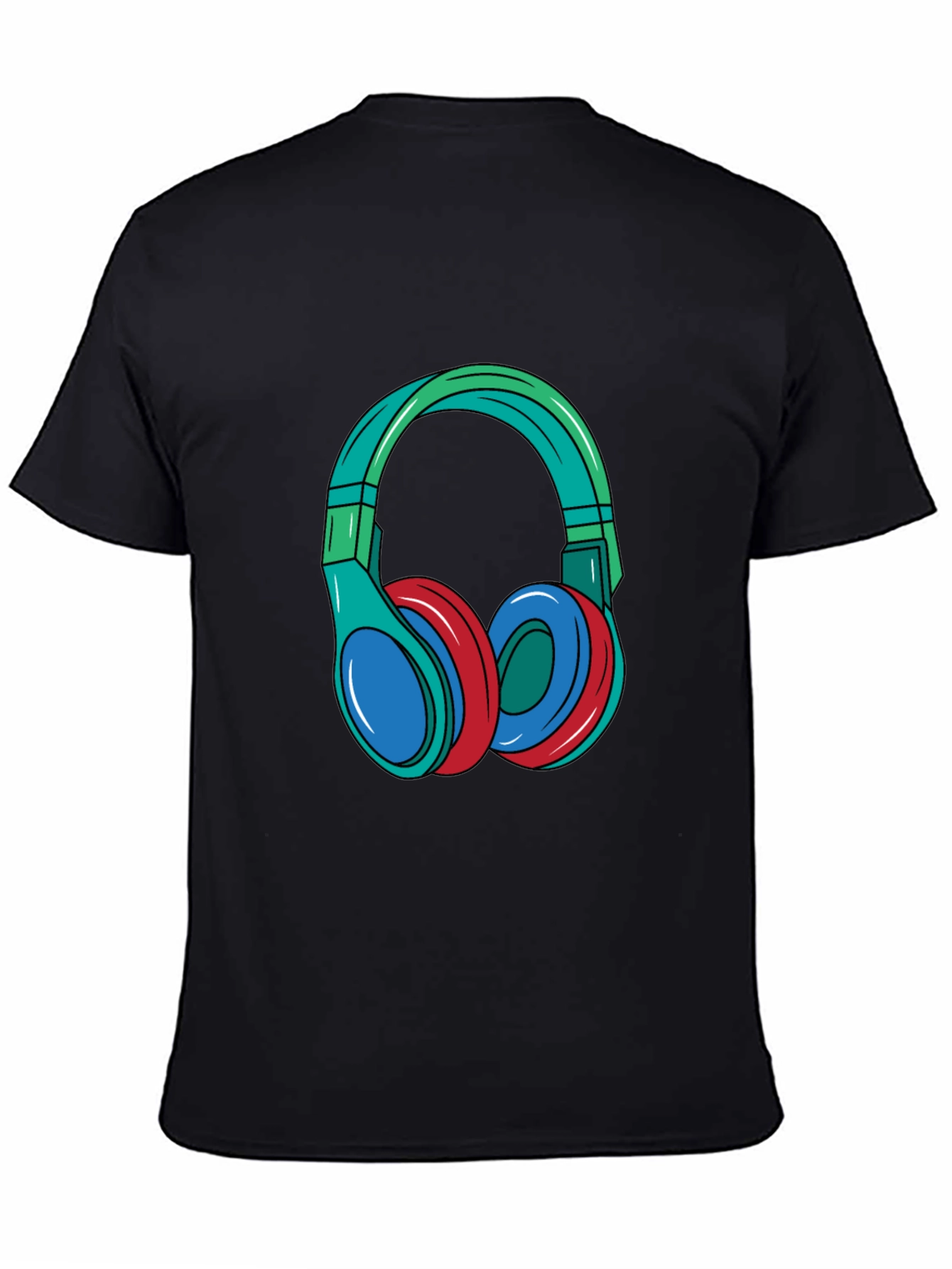 Headphones Graphic Black T-Shirt