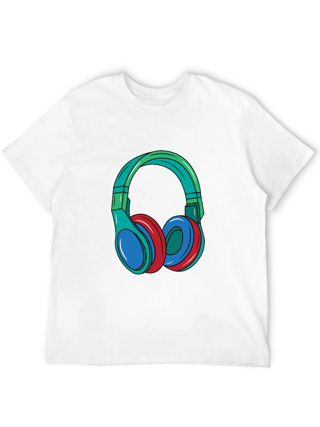 Headphones Graphic Black T-Shirt