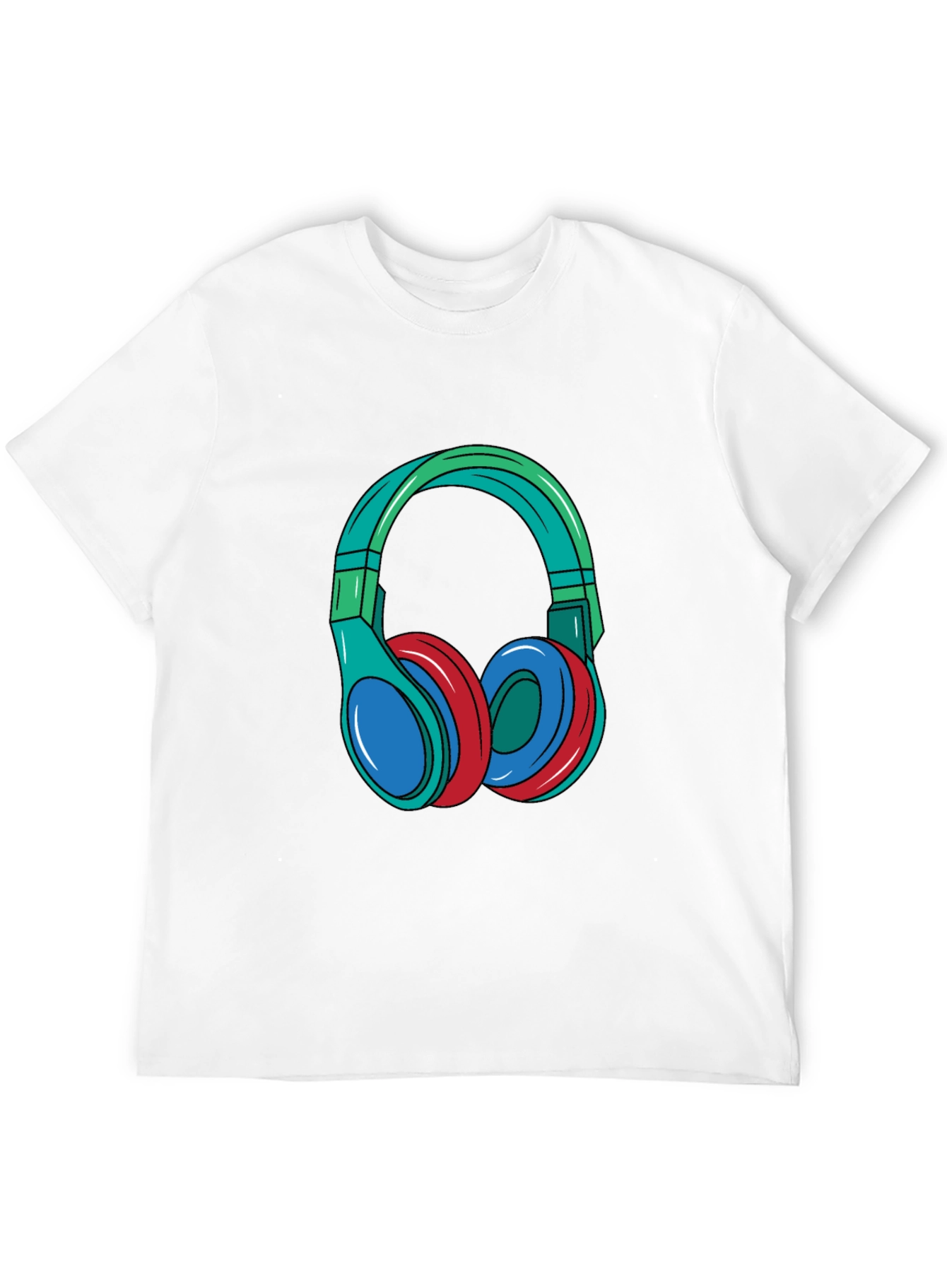 Headphones Graphic Black T-Shirt