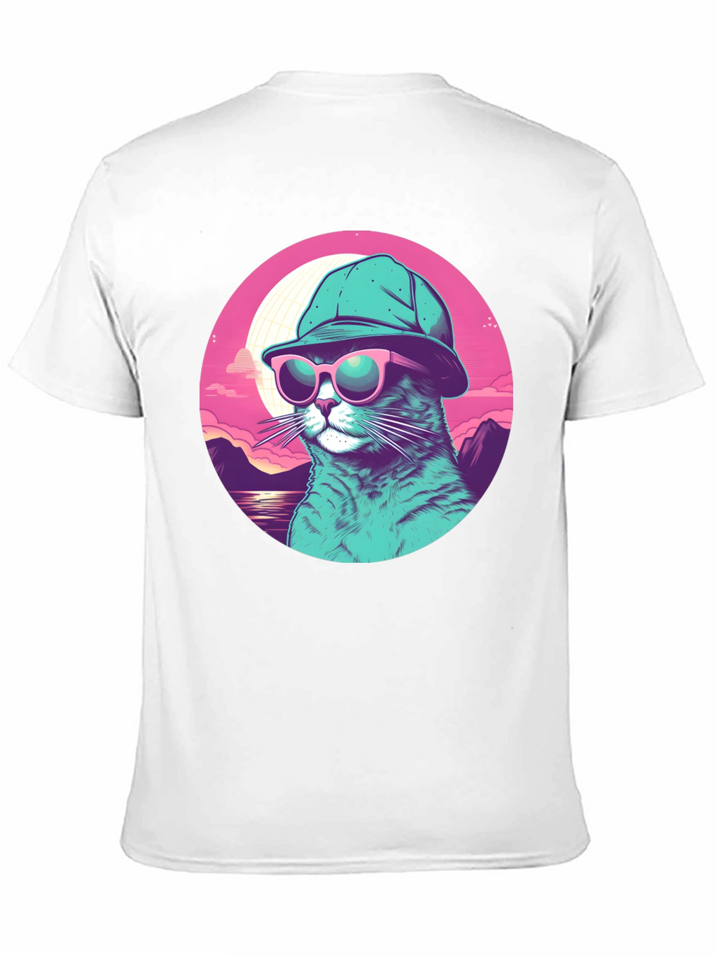 Cool Cat T-Shirt: Sunglasses & Hat Retro Style