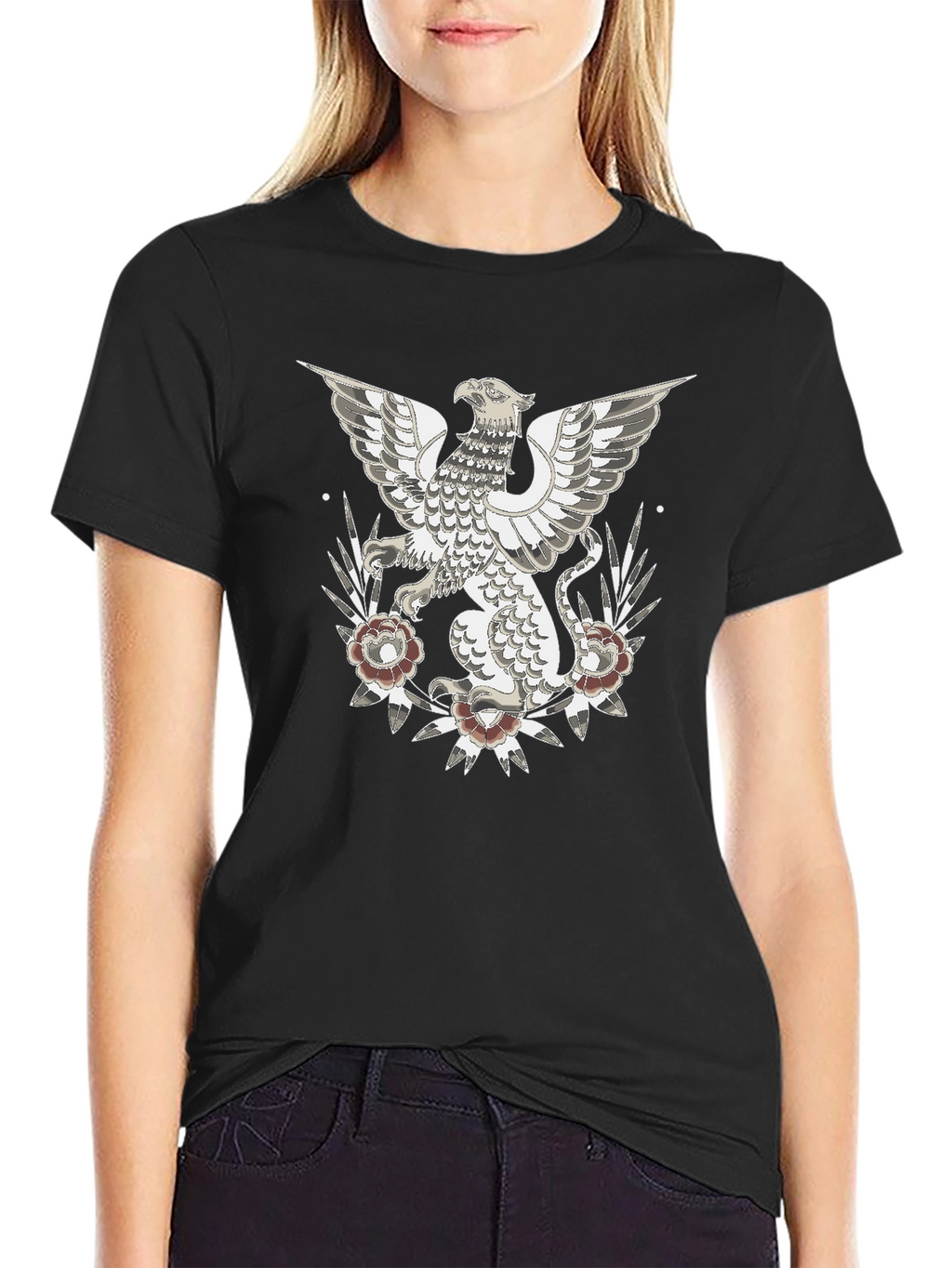 Griffin Graphic Print T-Shirt - Black