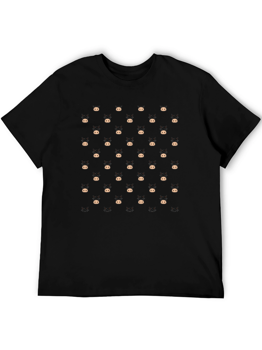 Funny Cow Pattern Black T-Shirt Casual Wear