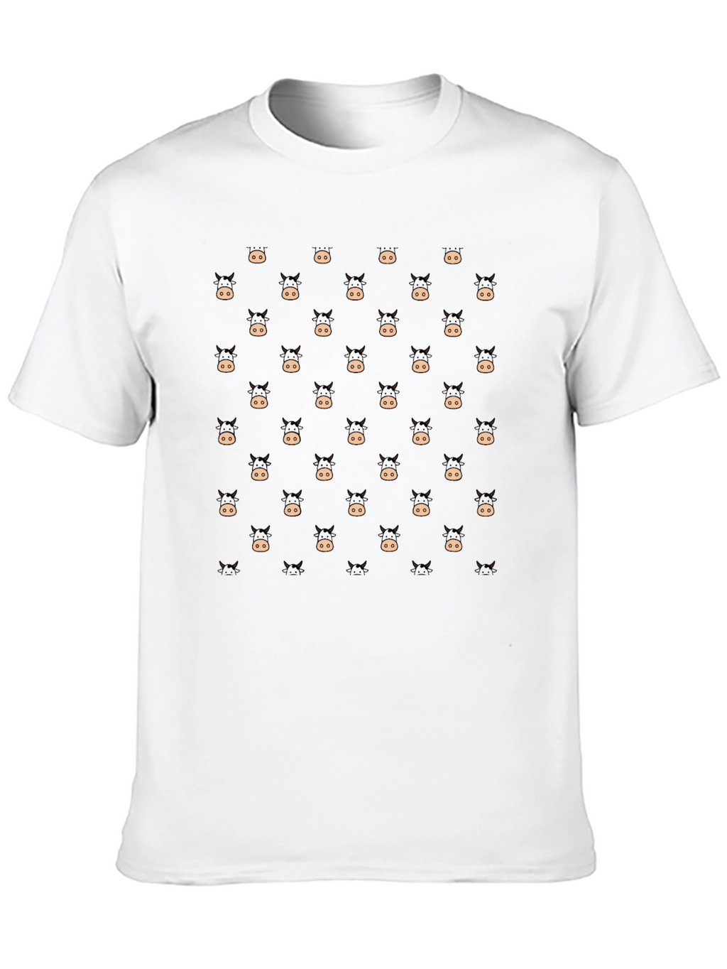 Funny Cow Pattern Black T-Shirt Casual Wear