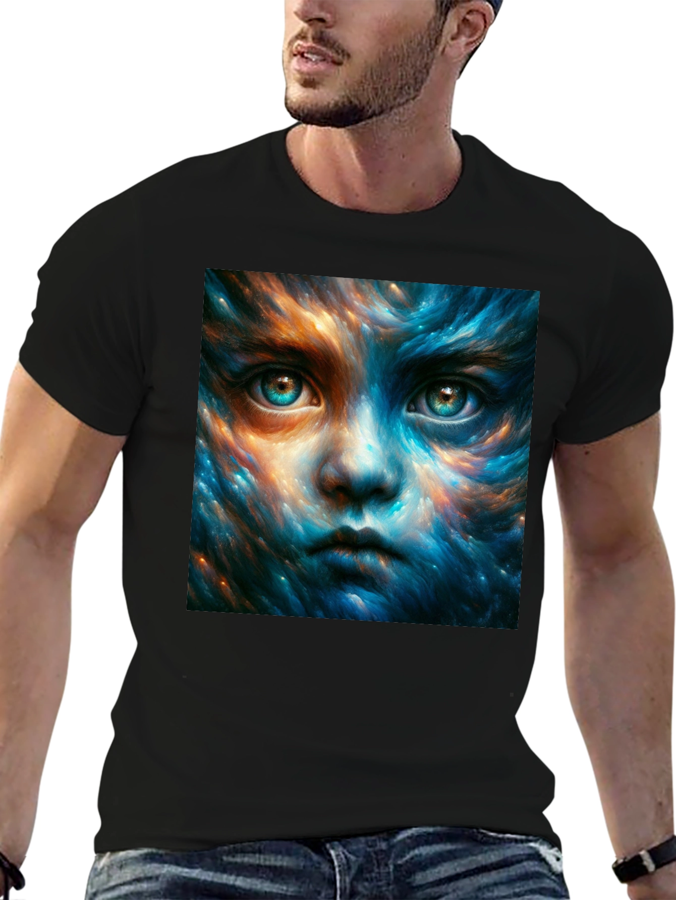Mystic Face Graphic Black T-Shirt
