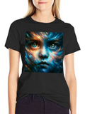 Mystic Face Graphic Black T-Shirt