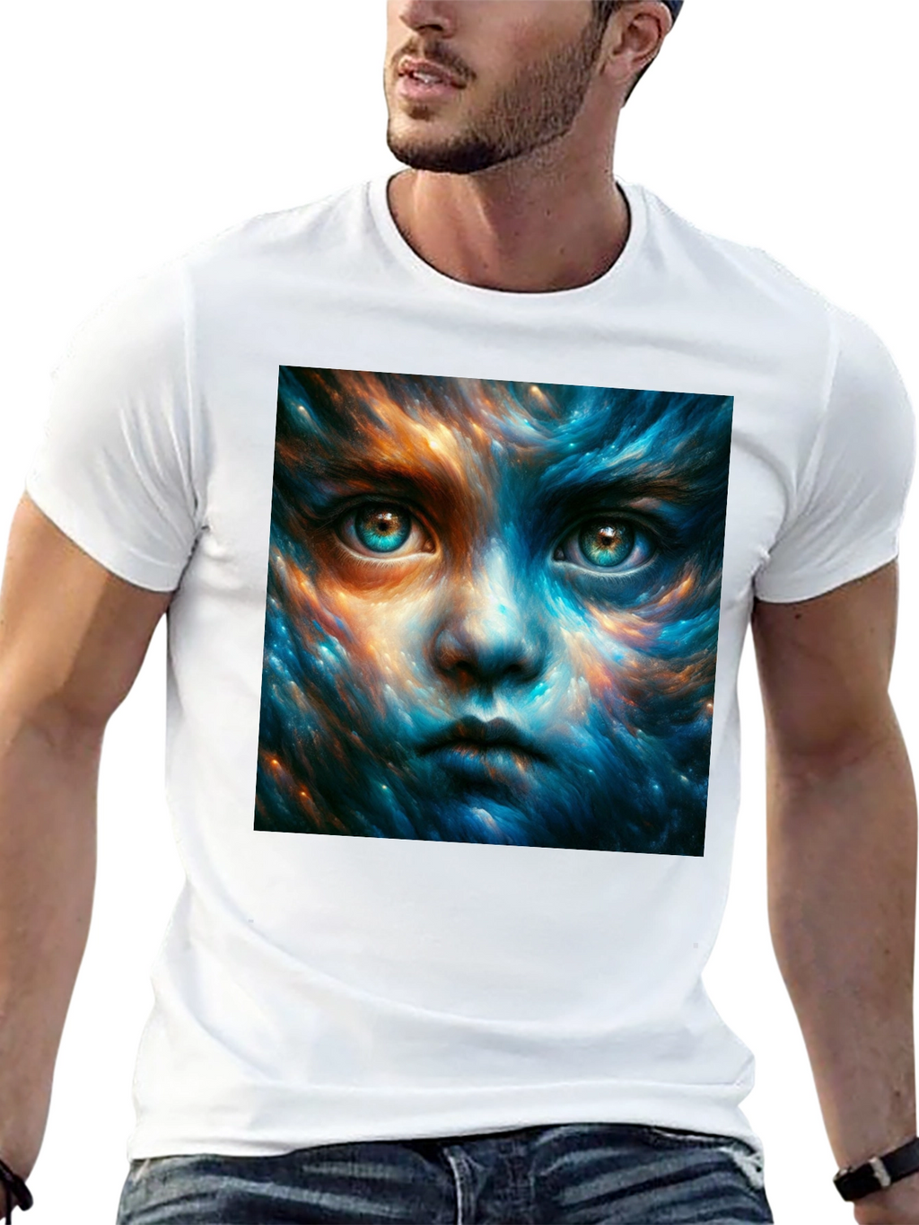 Mystic Face Graphic Black T-Shirt