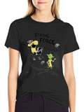 Grinch Yoda Strong Force Black T-Shirt