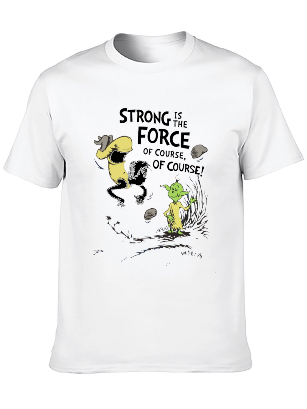 Grinch Yoda Strong Force Black T-Shirt