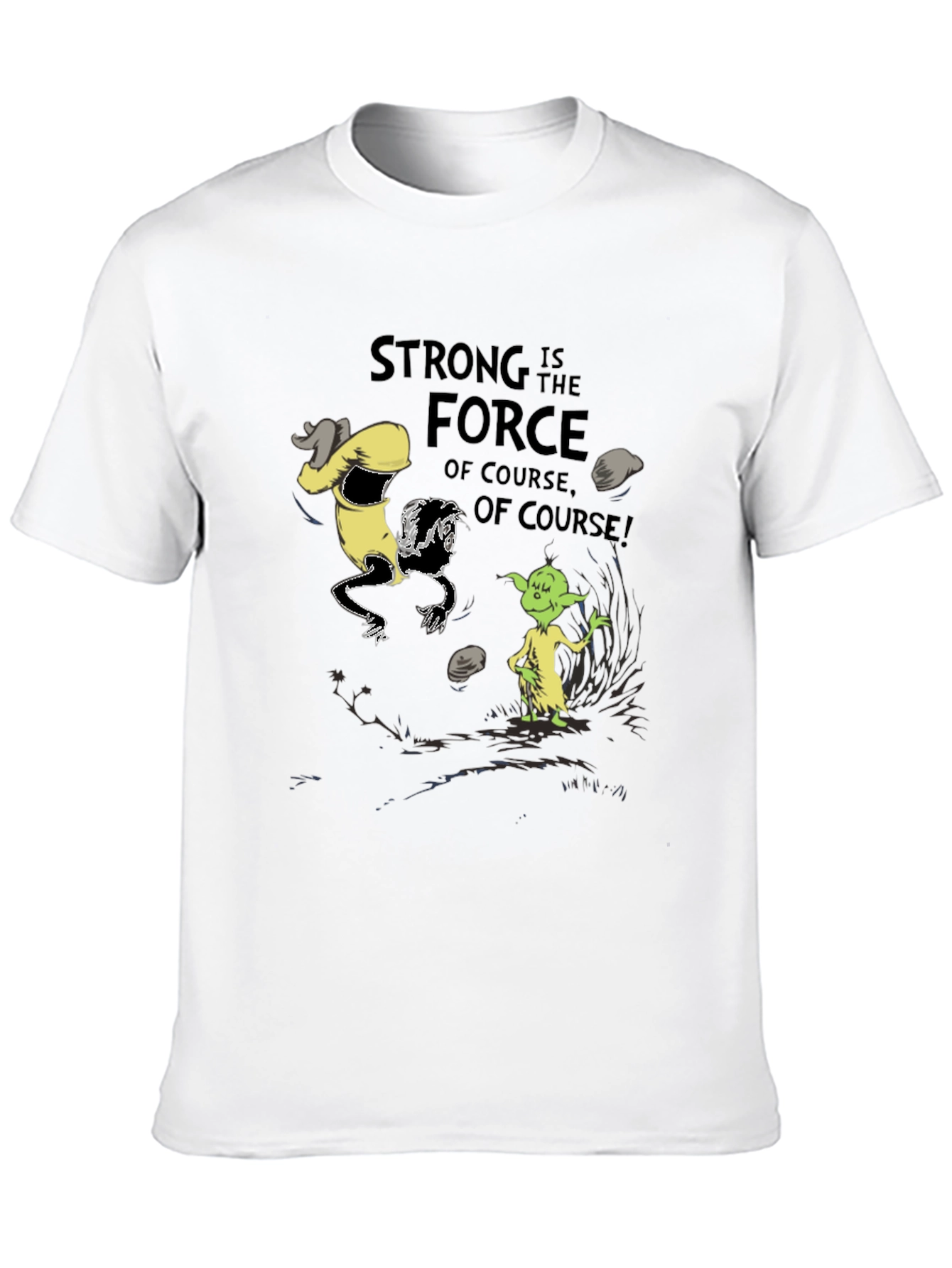 Grinch Yoda Strong Force Black T-Shirt