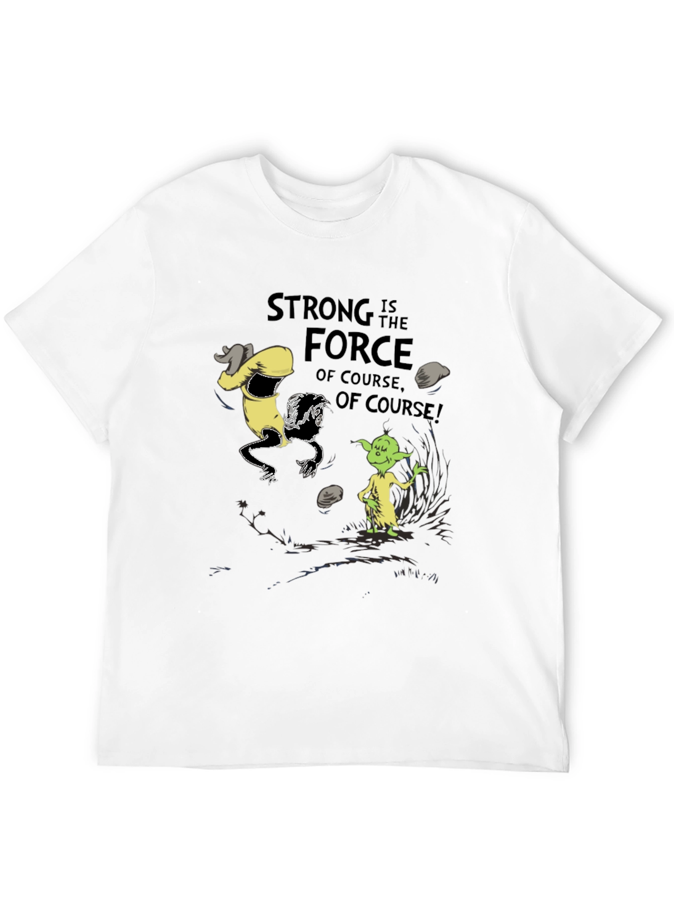 Grinch Yoda Strong Force Black T-Shirt