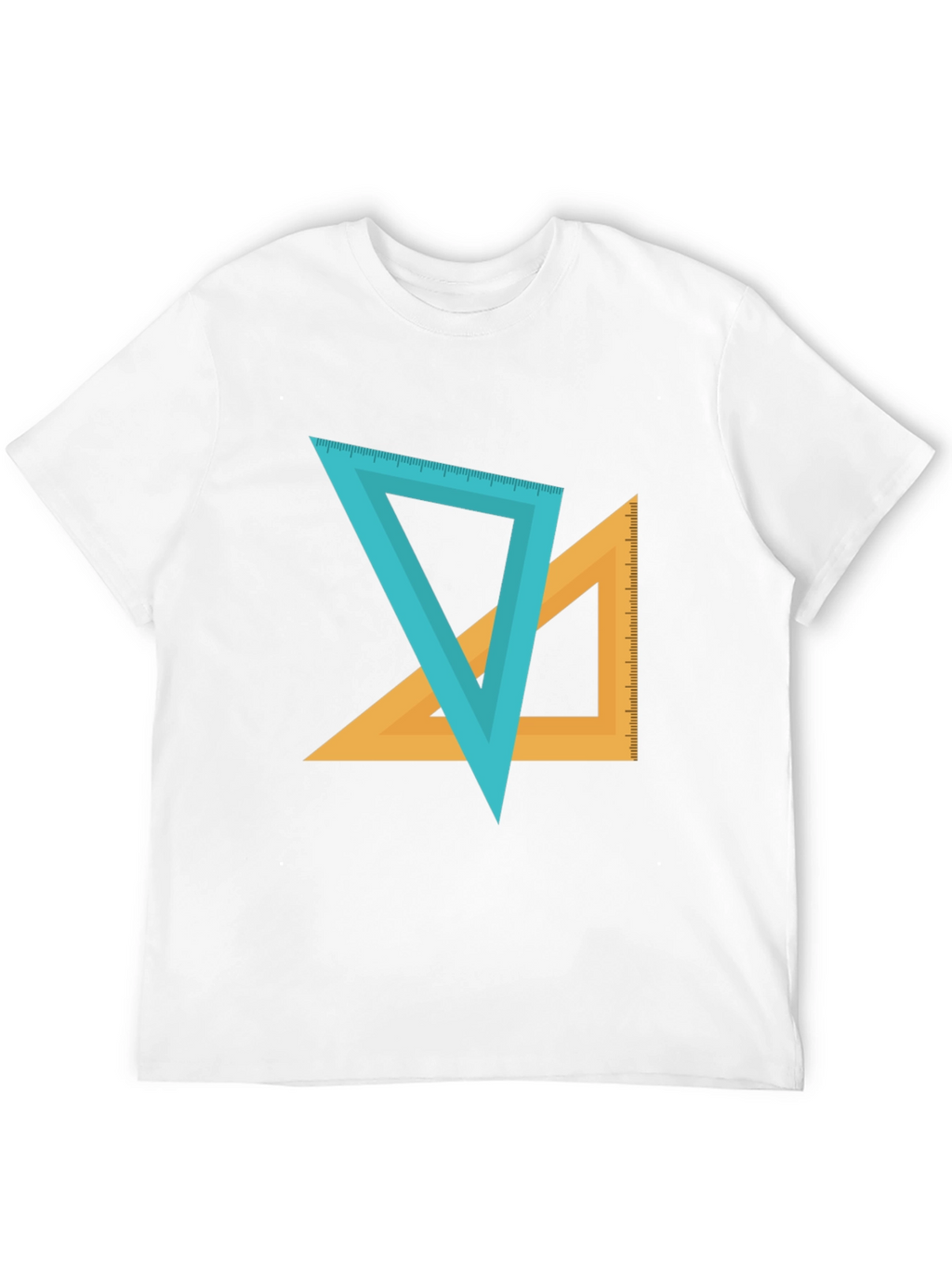 Geometric Triangles Graphic Tee - Black Cotton Blend Shirt